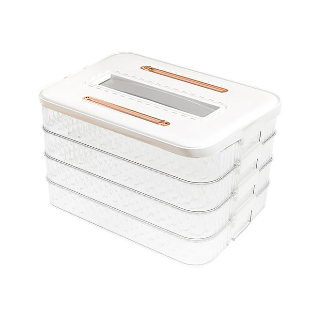 WIFKLSIIPG Cooked Meat Containers Are Used in The Refrigerator and One/two/three/four Layer Food Containers (white) Are Used for Refrigerator Organization(White)