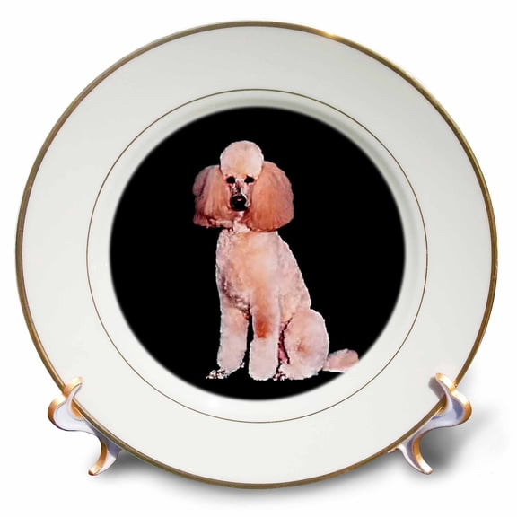 3dRose, Pink Poodle, 8 inch Porcelain Plate