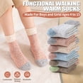 thumbnail image 4 of 6 Pairs Merino Wool Kids Hiking Socks Toddlers Girls Athletic Thermal Warm Winter Socks, 4 of 6
