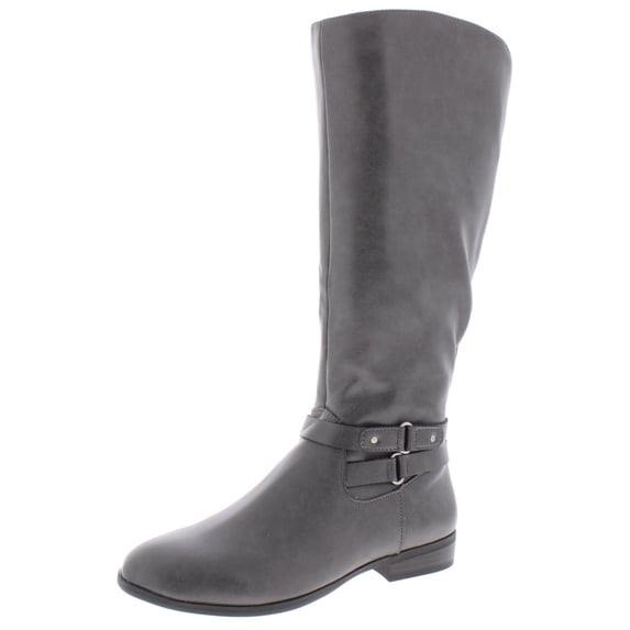 Style & Co. Womens Kindell Faux Leather Round Toe Riding Boots