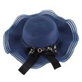 thumbnail image 2 of Sombrero de ala grande de 56-58cm para mujer, sombrero de ala grande para exteriores, sombrilla para el sol, sombrero de playa con lazo, sombrero de paja para vacaciones y viajes, 2 of 6