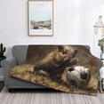 thumbnail image 2 of Yiaed Football Loving Hamster Print Blanket Throw Blanket Soft Cozy Flannel Blanket for Home Bed Sofa Couch Chair-80"x60", 2 of 6