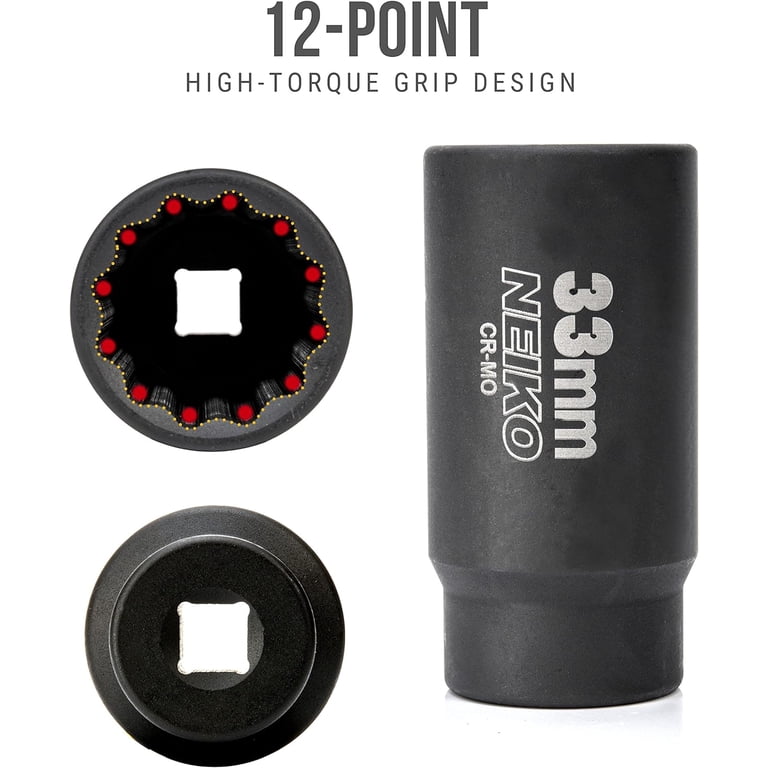 Neiko, 33mm Socket, 02524A, 1/2‚Äù Drive Deep Impact Socket