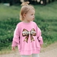 thumbnail image 2 of Girls Sequin Bow Rugby Print Casual Sweatshirt Clothes, 2 of 6
