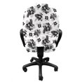 thumbnail image 3 of Floral Office Chair Slipcover, Tropical Creative Pattern with Hibiscus Petals and Exotic Leaves Print, Protective Stretch Decorative Fabric Cover, Standard Size, Charcoal Grey and White, by Ambesonne, 3 of 5