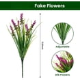 thumbnail image 3 of Artificial Flowers for Outdoor Plants 6 Bundles Fake Lavender Plastic Faux Monkey Grass for Verandah Window Garden Office Patio Front Porch UV Resistant for Planter, 3 of 8