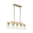 thumbnail image 5 of Warm Brass Five Light Linear Chandelier from the Calhoun Collection, 5 of 5