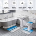 thumbnail image 6 of Summer Ocean Beach Bathroom Rugs Set Modern Blue Sky Marine Non Slip Absorbent Soft Bath Mats 3 Piece Set with Bathroom Rug, U-Shaped Floor Mat, Toilet Seat Cover Small Size, 6 of 9