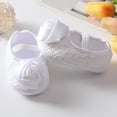 thumbnail image 4 of Newborn Baby Girls Flower Rose Crib Shoes + Headband Floral Princess Prewalkers, 4 of 6