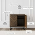 thumbnail image 3 of Nathan James Enloe Walnut Rustic Doors Black Metal Frame Base Modern Accent Storage Cabinet for Entryway, 3 of 8