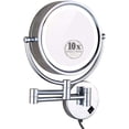 thumbnail image 5 of Wall Mounted Makeup Mirrors, Folding Bathroom Vanity Mirrors with Magnification, with Switch Plug, 5 of 7