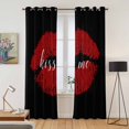 thumbnail image 2 of Kitchen Curtains 84 Inch Length 2 Panels, Red Lips Grommets Window Treatment Curtain, Black Modern Abstract Retro Aesthetic Art Thermal Curtains Drapes for Living Room/Bathroom, 2 of 9