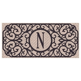 Sassafras Decorative Insert Mat 10x22 Inches Burlap Monogram H