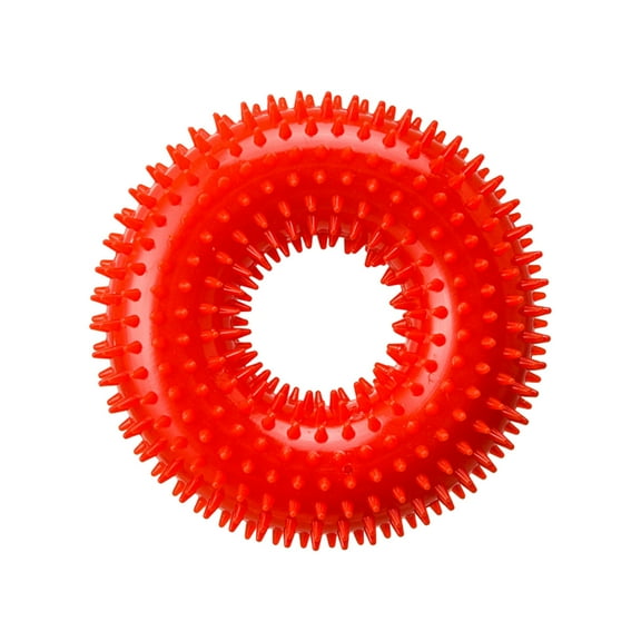 Squeaky Spiky Dog Chew Toy Interactive Ring for Puppy Teething Training Outdoor Indoor Play Durable TPR Pet Toys for Small Medium Large Dogs