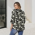 thumbnail image 6 of Womens Plus Size Tunics Tops 3/4 Sleeve Shirts Pleated Floral Blouses XL-5XL, 6 of 7