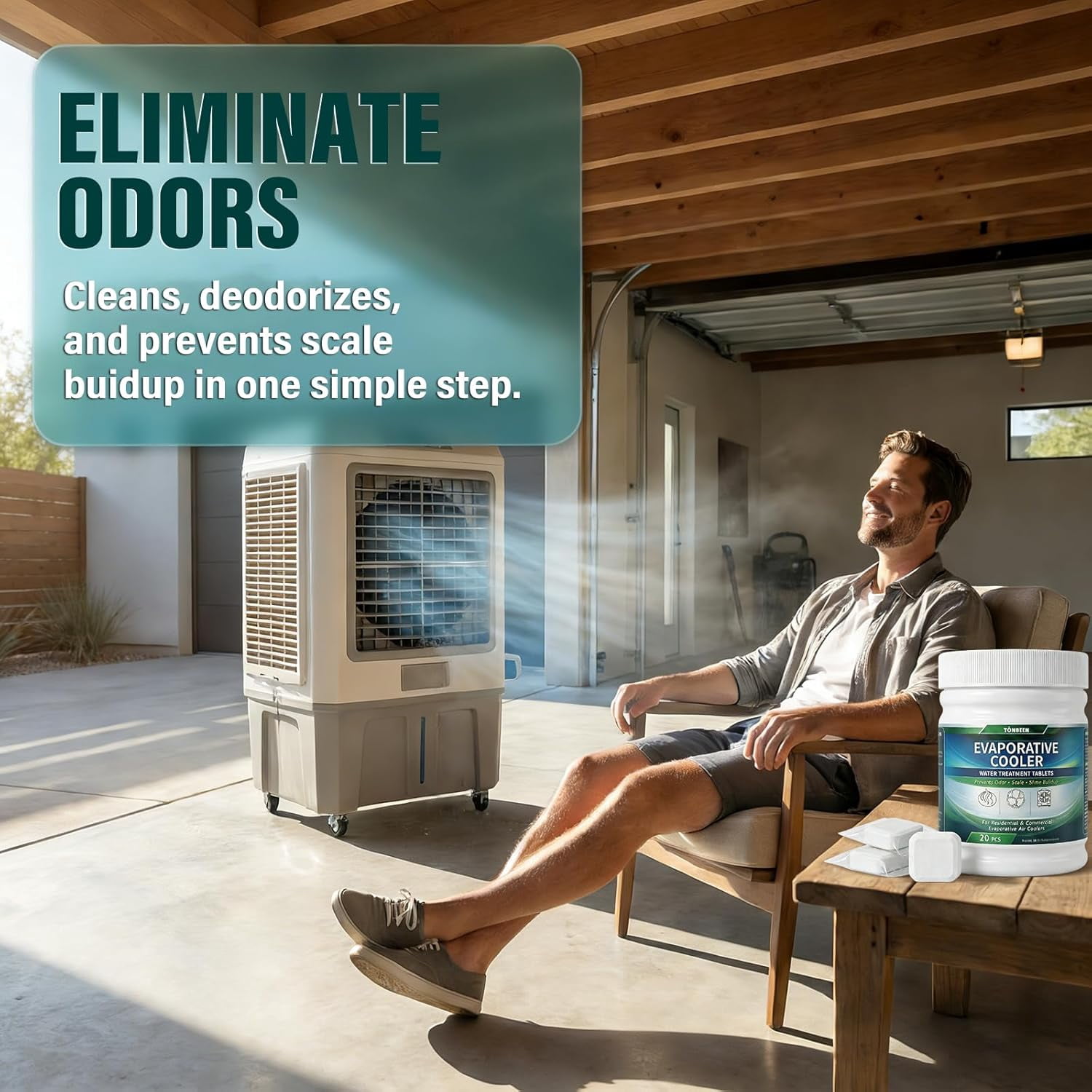 Swamp Cooler Tablets for Evaporative Coolers | Water Stain Cleaning, Odor Control, Scale Prevention & System Maintenance 20 pcs