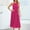 Hot Pink, variant on Gspmoly Summer Dresses, Women Summer Casual Neck Dress Sleeveless Belted Pleated Beach Dresses Wedding Dresses for Women Clearance