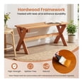 thumbnail image 6 of 36" Outdoor Wood Bench - Teak Oil Finish - Backless Patio Dining Seat for 2 - Hardwood Garden Bench - 660lbs Capacity, 6 of 9
