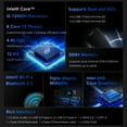 thumbnail image 2 of Mini PC N7A Intel Core i5-12450H up to 4.4GHz (8C/12T), 16GB DDR4 RAM 1TB NVMe SSD Computers, USB 3.2/Type-C/WiFi 6/BT5.2/RJ45 2.5G/4K Triple Display Desktop PC, 2 of 6