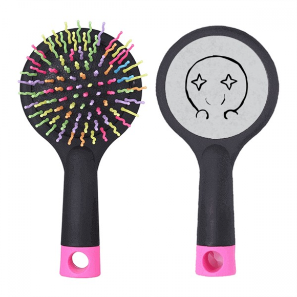 Eyes Shine Black Star Face Cartoon Salon Detangling Hair Brush Cushion Base