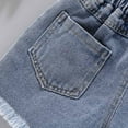 thumbnail image 5 of Gamivast Little Girls High Elastic Denim Shorts Elastic Waistband Flower Embroidery Jeans Loose Casual Summer Pull On Shorts Pink 10-12 Pantalones Cortos Para Niños, 5 of 8