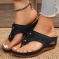 thumbnail image 2 of Pandaie Orthopedic Sandals for Women 2026 Summer Slip On Beach Flip Flops Dressy Arch Support Wedge Sandal Wide Width Flower Casual Slippers Black Size 8.5, 2 of 7