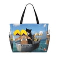 thumbnail image 1 of Fotbe Two Brave Cats Are Floating On The Sea Iceberg Pattern Water-Resistant Beach Travel Bag - Large Capacity Tote with 7 Pockets, Lightweight Design for Women & Men, Perfect for Beach, Pool & Gym, 1 of 7