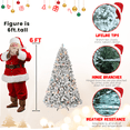 thumbnail image 3 of Tcbosik 6ft Pre-Lit Flocked Christmas Tree with 350 Colorful UL Lights, Artificial Xmas Tree with 36 Pine Cones and 888 PVC Branch Tips for Home Holiday Decoration, Green & White, 3 of 7