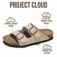 thumbnail image 2 of Sandalias planas de cuero genuino beige para mujer Project Cloud, 2 of 6