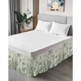 thumbnail image 4 of Sage Green Starfish Wrap Around Bed Skirts for California King Bed 16" Drop,Bed Skirt with Adjustable Elastic Belt Dust Ruffle Bed Valance for Bedroom Coastal Nautical Seahorse Conch Bed Frame Cover, 4 of 7