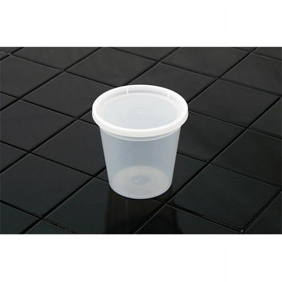 Pactiv YL2524 24 oz Deli Container Cup Combo Pack with Plastic Lid, Natural - Case of 240