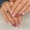 Pattern BK31, variant on Almond Press Nails Medium Nails with 5D Flower Design Glossy Gilding Lines Glue Nails White Tips Nails Press ons Full Cover for Women Manicure 24 count