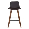 thumbnail image 4 of Maddie Contemporary 26" Barstool in Walnut Wood Finish and Brown Faux Leather, 4 of 7