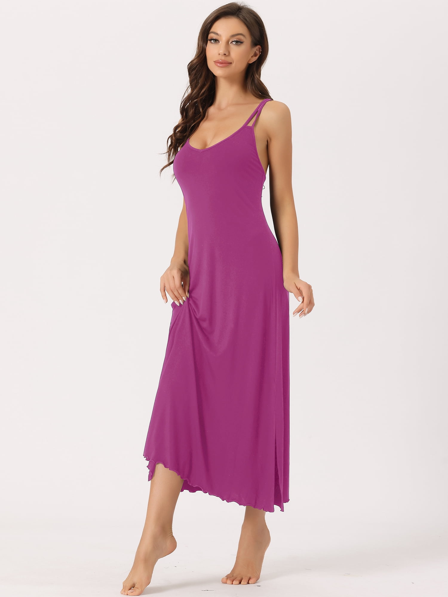 DARING DIVA Women's Lingerie Nighties Midi Racer Back Pajama Dress XL Rose Red