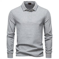 Lmnyox Men's Dressy Tops Solid Long Sleeve Collared Button Golf Shirts Business Casual Cotton T Shirts
