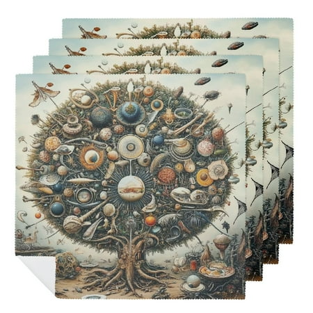 

FUMJ Shapes Cloth Napkins for Farmhouse Party Dining Table Decor Kitchen Gift High-Quality Polyester Fade-Resistant Pack of X 2 PCS