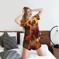 thumbnail image 5 of Pofeuu Sunset Meditating Dog Print Women's Pajama Set Short/Shorts Soft Button PJs Elastic Drawstring Waist Sleepwear-4X-Large, 5 of 6