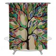 thumbnail image 1 of Mold Resistant Plant Print Shower Curtain 183x183cm with 12 Washable Fabric Hooks, 1 of 5