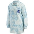 thumbnail image 2 of Women's WEAR by Erin Andrews White New York Rangers Oversized Tie-Dye Button-Up Denim Shirt, 2 of 3
