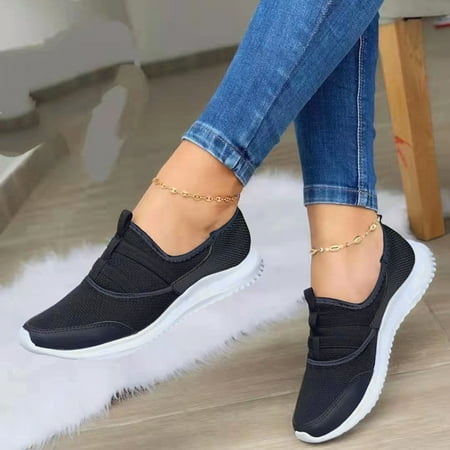 

Christmas Ladies Fashion Solid Color Mesh Breathable Comfortable Flat Casual Sneakers