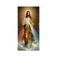thumbnail image 2 of Uutvery Religious Christmas Door Cover, Nativity Scene Door Hanging with Savior Mary Three Kings, for Church Home Decor Holiday Celebration, Festive Banner for Christmas, 70.87x35.43 inches, 2 of 6