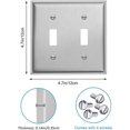 thumbnail image 5 of Placa de pared metálica decorativa para interruptor de luz de palanca - Toma de corriente de acero inoxidable, 5 of 5