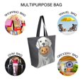 thumbnail image 7 of FORMRS Womens Canvas Tote Bag with Zipper Inner Pocket Shoulder Handbag, White Halloween Dog, 7 of 7