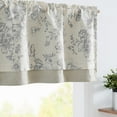 thumbnail image 4 of Curtainking Linen Floral Valance Double Layer Kitchen Valance Rod Pocket Grey Valance for Living Room 50x18 inch 1 Panel, 4 of 8