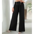 thumbnail image 4 of Pantalones De Pierna Ancha Para Mujer, Pantalones Holgados Para Mujer, Cintura Alta Transpirable Para Uso Diario Para Citas ACTIVE Cocina, Decoración y Otros, 4 of 5