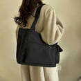 thumbnail image 3 of Stylago Canvas Tote Bags for Women Large Capacity Shoulder Purses with Side Pocket College Students Casual Book Pack for Daily Use Black, 3 of 7
