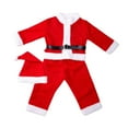 thumbnail image 2 of Bzdzmqm under $5 Santa Claus Suit, 4-PieceChildren'sSanta Claus Suit Unisex Christmas Costume Set, Festive Dress Up for Holiday Parties Photos, Complete Santa Outfit with Hat Accessories forBoysGirls, 2 of 9