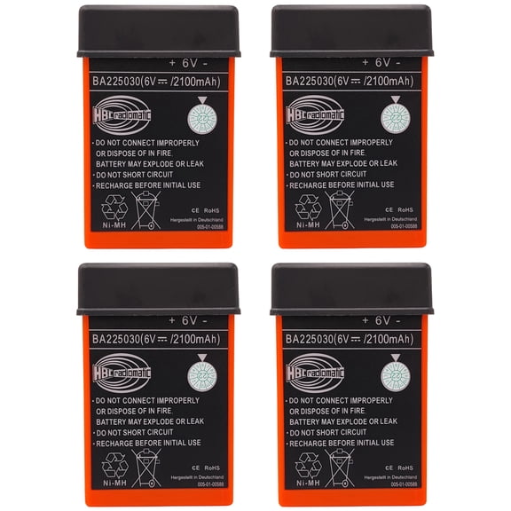 4 Pcs 6V 2100mAh BA225030 Ni-Mh Rechargeable Battery HBC Radiomatic Battery BA225030 for HBC Crane Remote Control Pump Truck Battery