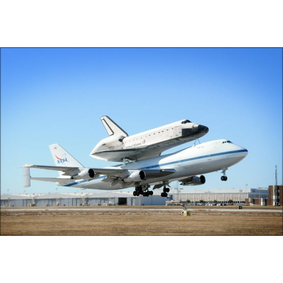 24"x36" Gallery Poster, Boeing 747 with the space shuttle Endeavour