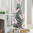 thumbnail image 4 of Xecvkr Christmas Tree Butterfly Ornament Artificial Clip Glitter Decor For Wreath Garland Birthday Wedding Table 9.05x7.08in Pink White Green 1 Piece, 4 of 6